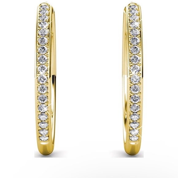 Cate & Chloe Bianca 18k Gold Plated Hoop Earrings Women's Earrings Gift for Her - Picture 1 of 6